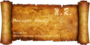 Meczger René névjegykártya